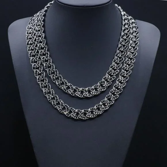15mm Mens Cuban Choker Chain Miami Hip Hop Necklace or Bracelet Fashion Jewelry